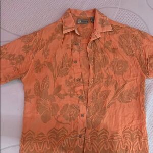 Tommy Bahama Orange Floral Shirt